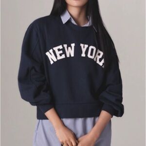 Anthropologie Navy Blue 'New York' Sweatshirt - En Elie